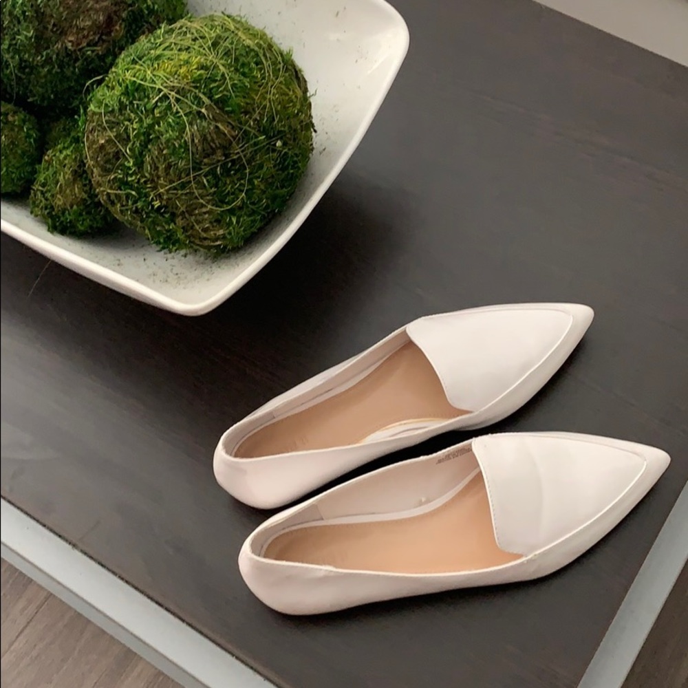 White Pointed Toe Loafer